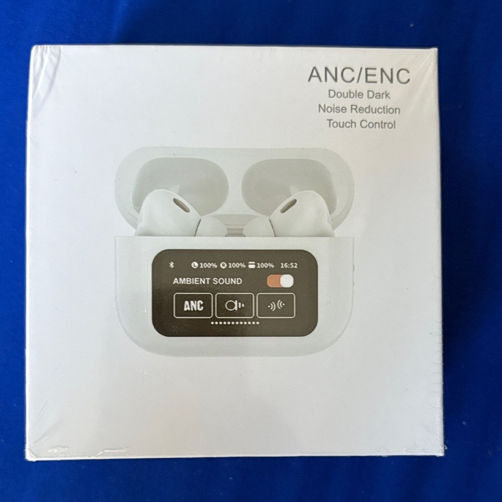 ANC/ENC White Earbud Headphones